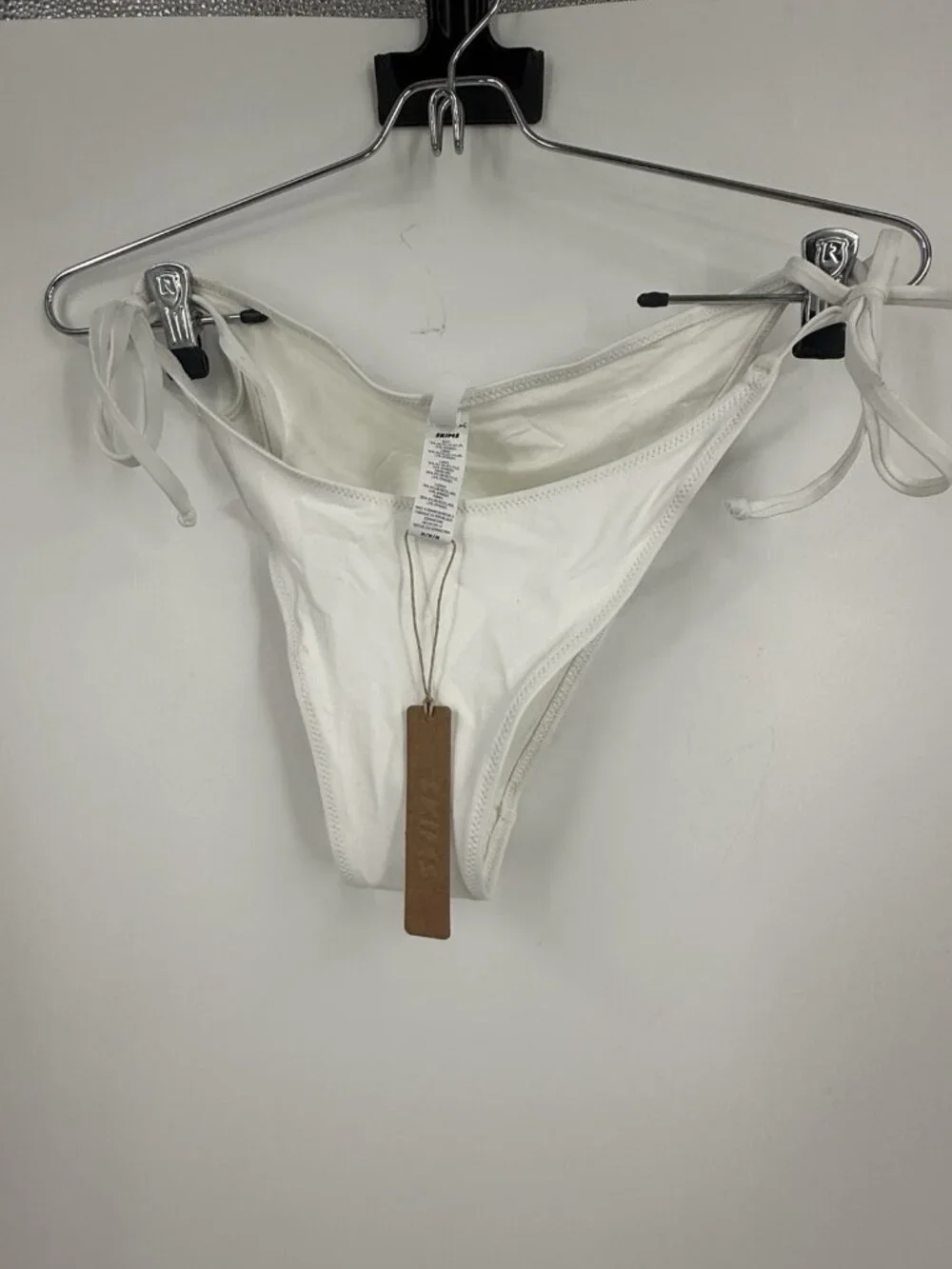 Skims Recycled Swim Dippy Tie Bikini Bottom White Size Medium
